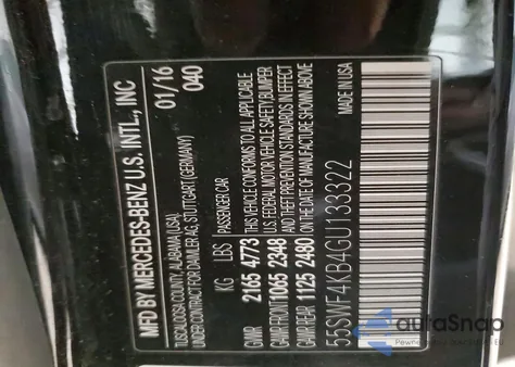 2016 Mercedes-Benz C 300 4Matic from USA, damaged, VIN 55SWF4KB4GU133322